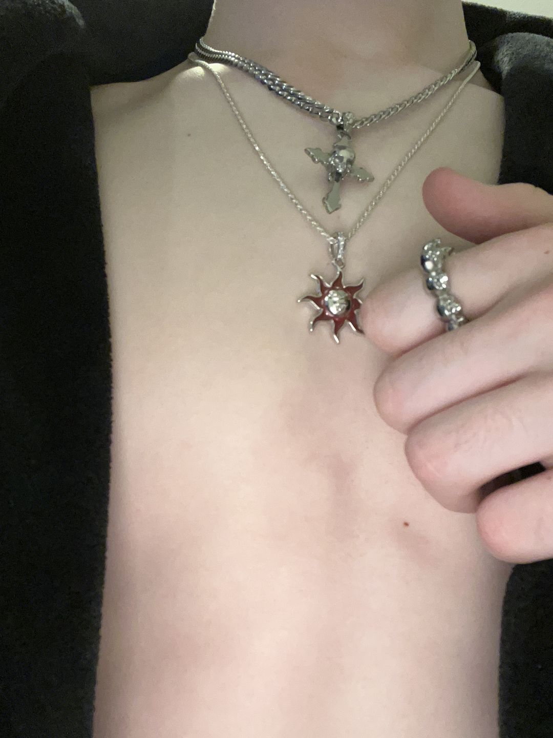 Customer photo review of SUNNY THE SOMBER SUN PENDANT