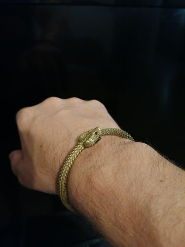 Customer photo review of Brass Ouroboros Bracelet