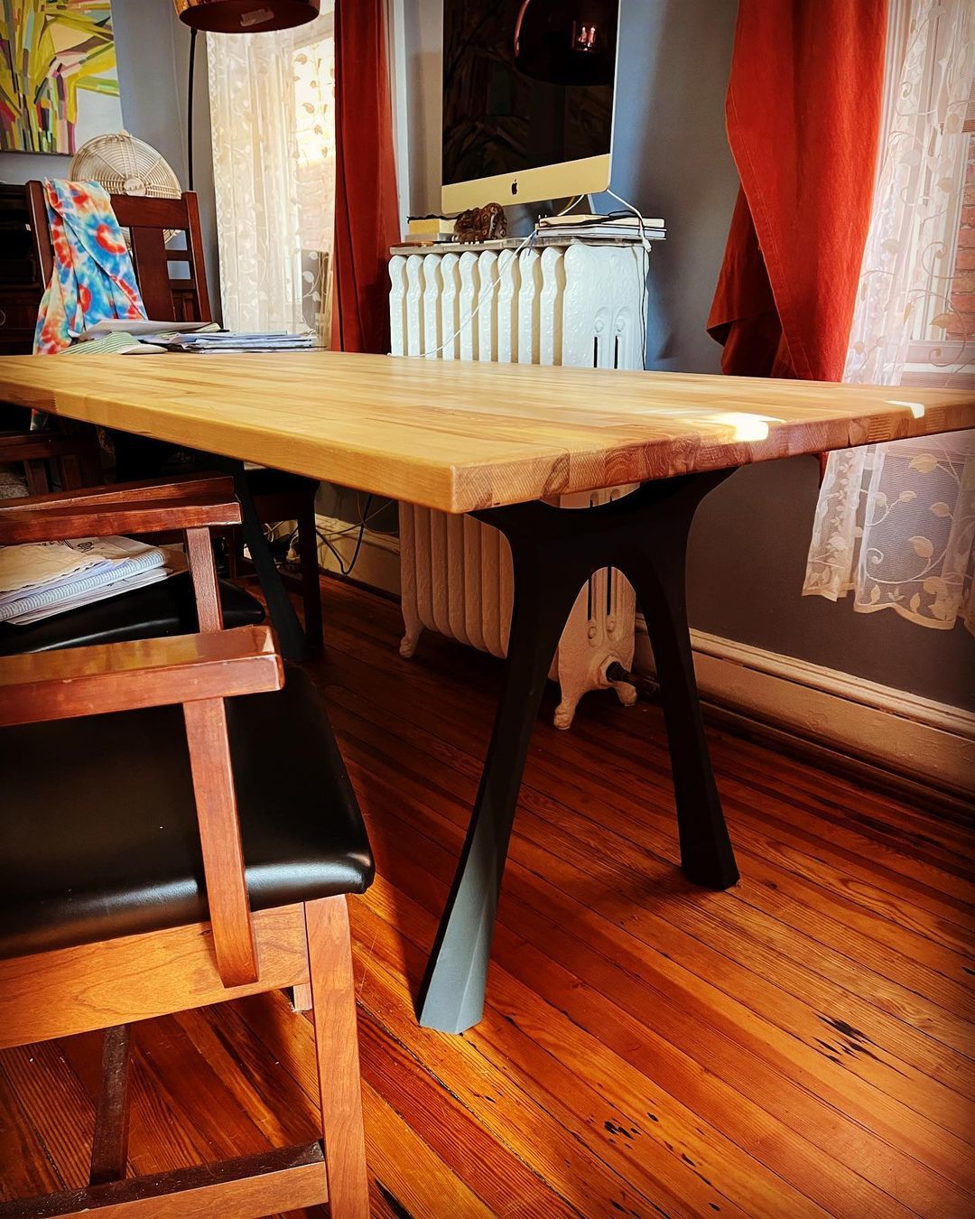 Customer photo review of Metal Table Legs - 414 Hatty - 24W, 28H inch - Set of 2 pcs - Flowyline