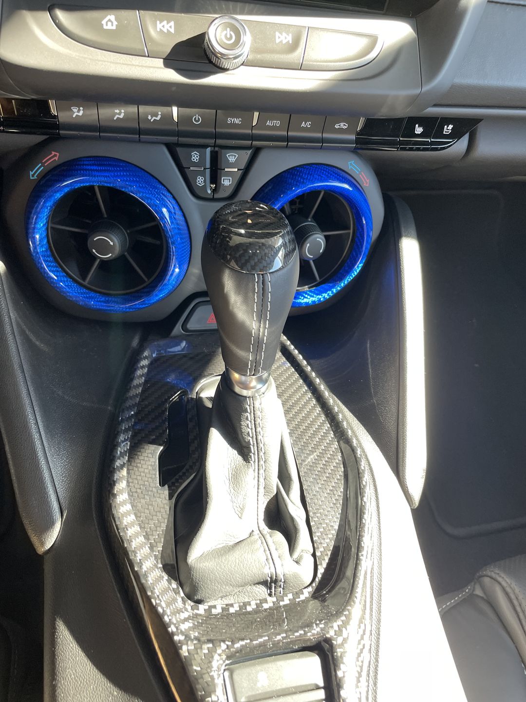 Customer photo review of [Set] Carbon Fiber Center Console AC Vent Covers For 2016-2021 Chevy Camaro