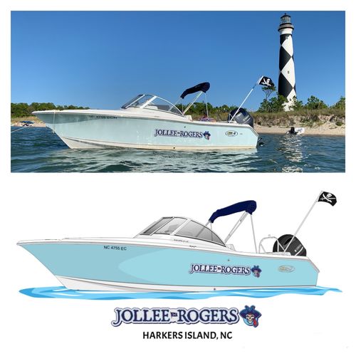 Customer photo review of Custom Digital Boat Artwork