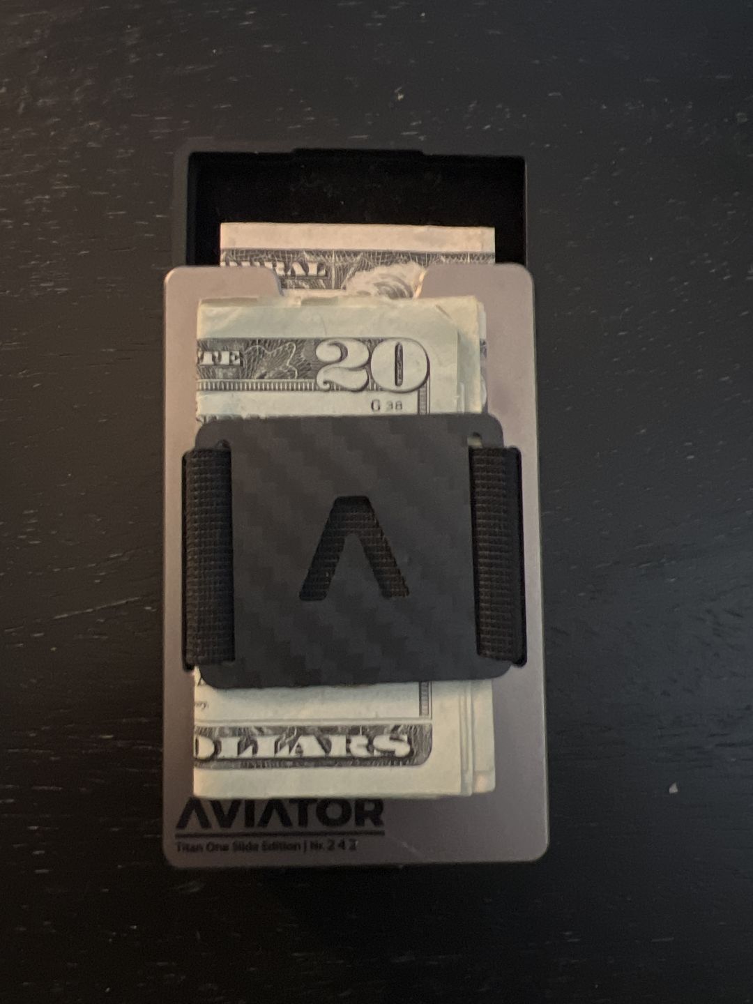 Customer photo review of Titan #1 Edition | Titanium Slim Wallet