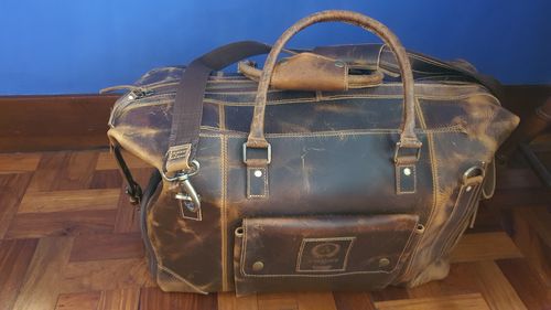 Customer photo review of Branson Leather Weekend Bag