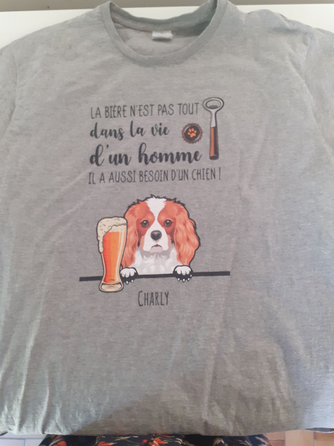 Customer photo review of Bière et Wouaf - T-Shirt personnalisé