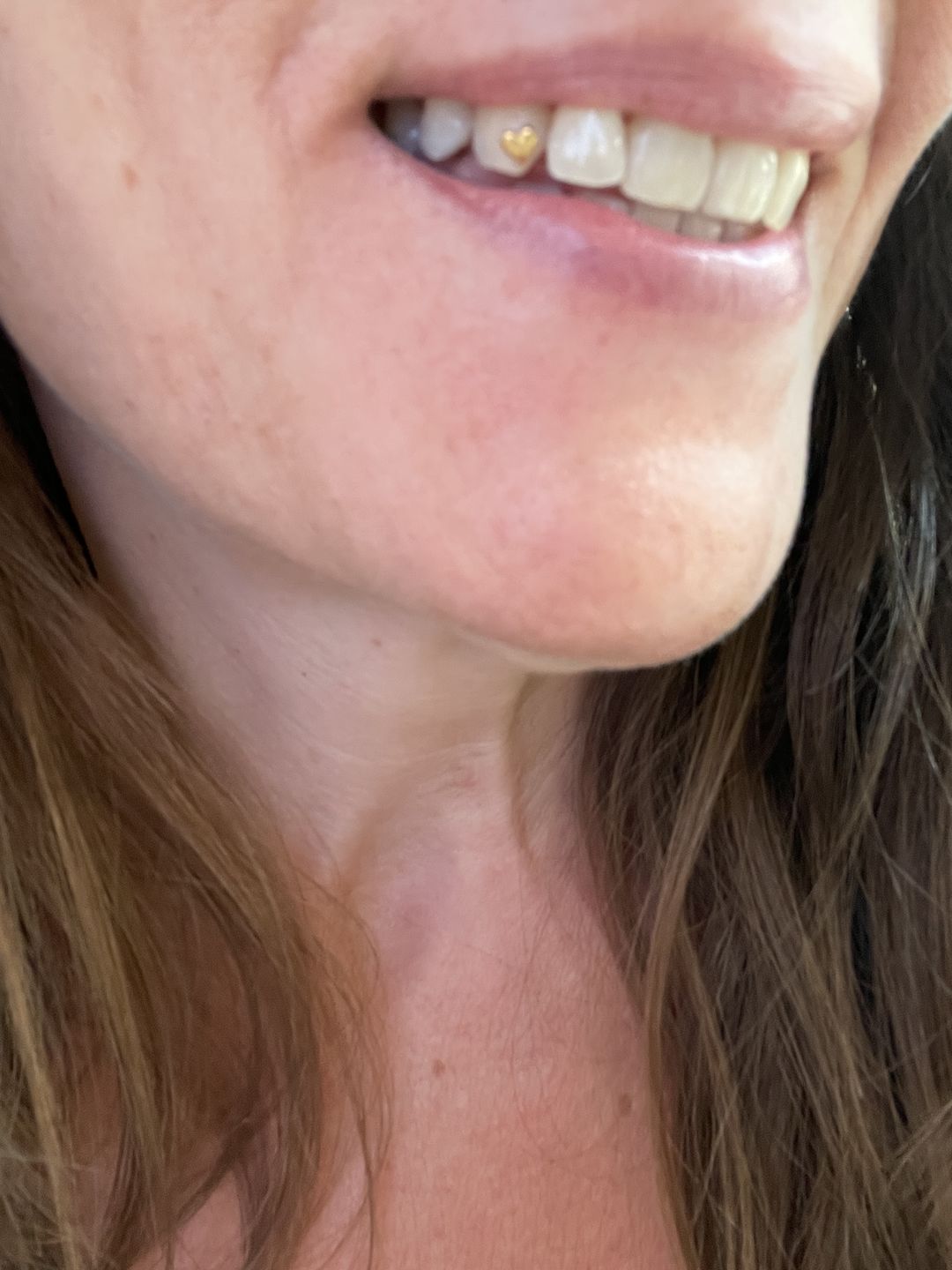 Customer photo review of Large Heart 24-karat gold