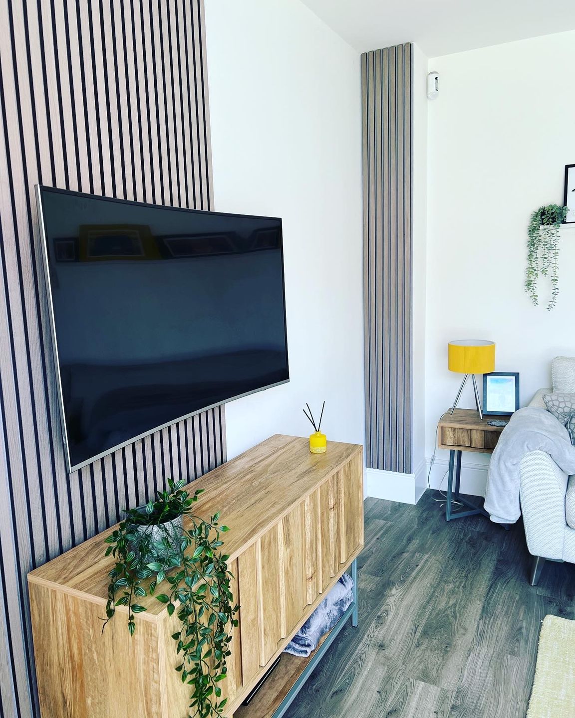 Customer photo review of SlatWall Acoustic Grey Oak