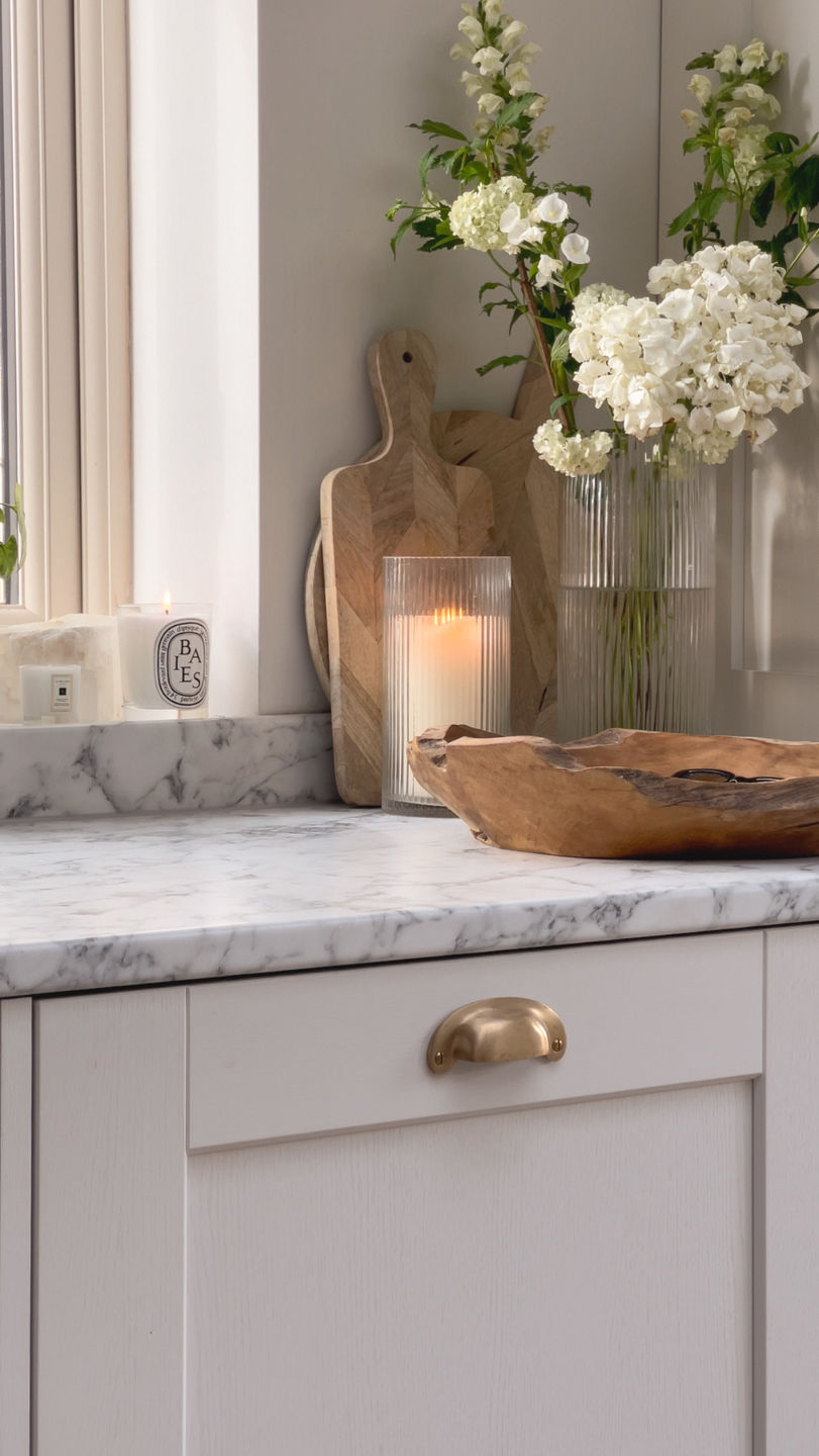 Customer photo review of Classic Brushed Satin Brass Cupboard Handles