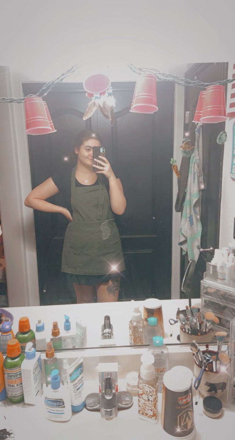 Customer photo review of Olive Green Apron