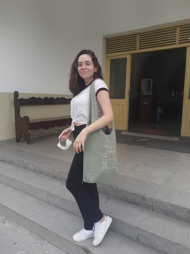 Customer photo review of Life Goes On Tote Bag