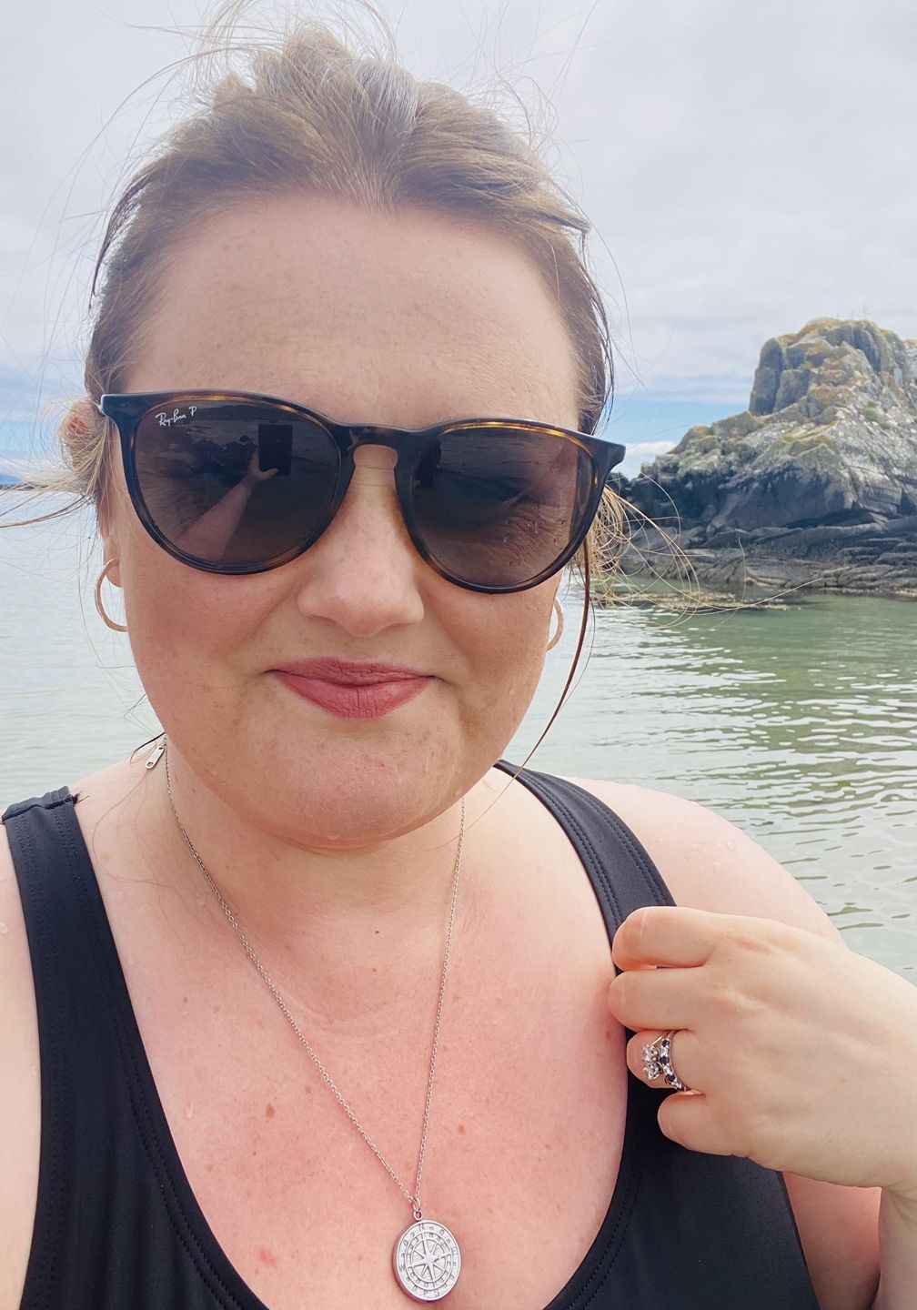 Customer photo review of Compass Necklace