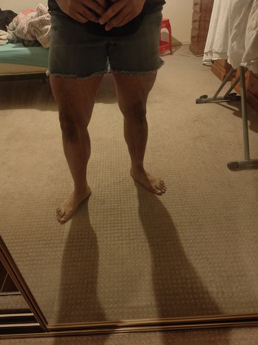 Customer photo review of Active Cut Off Jeans Shorts - Indigo