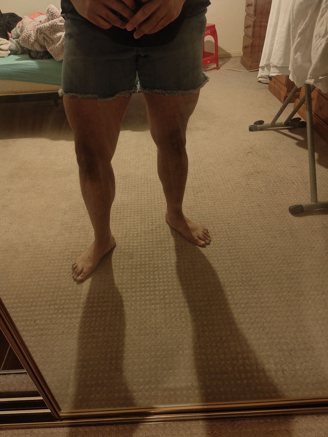 Customer photo review of Active Cut Off Jeans Shorts - Indigo