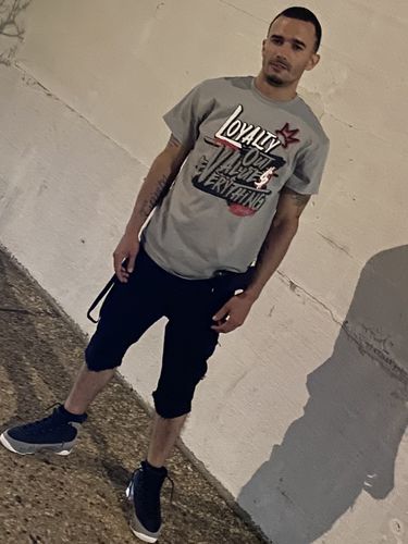 Customer photo review of Jordan 9 Particle Grey DopeSkill Particle Grey T-shirt LOVE Graphic