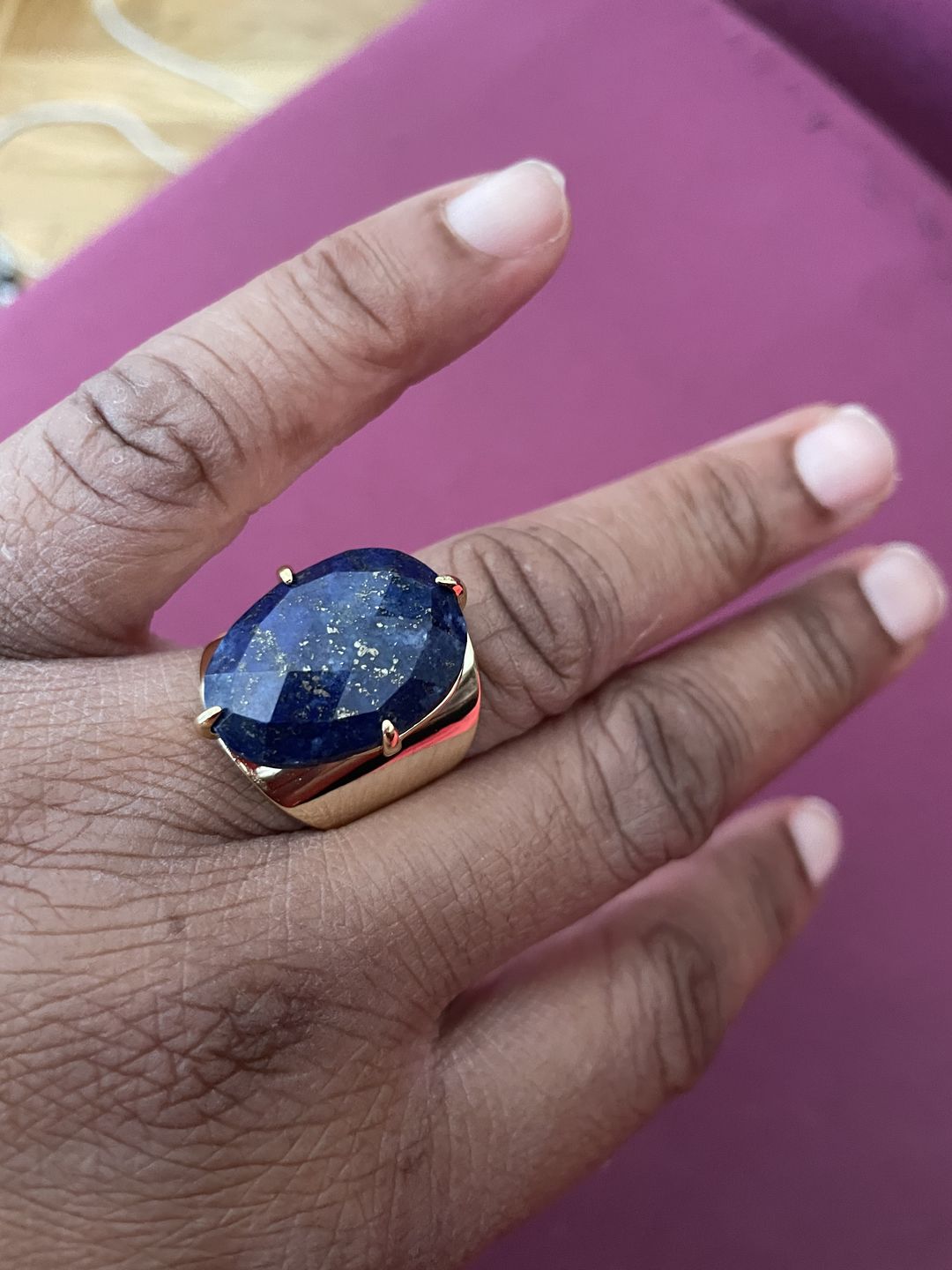 Customer photo review of Bague Lapis Lazuli - Médaillon
