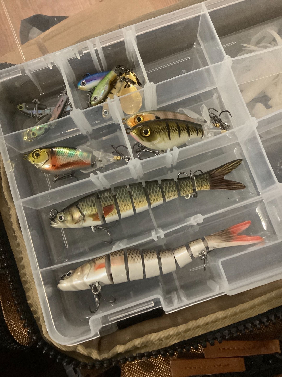 Customer photo review of Swimmax Fishing Lure | Eight-Segmented | BKK Hook |  Easy Catch | Rattling with Noise | Heavy-Duty Dyneema Fiber Joint | Jointed Swimbait for Bass & Trout & Crappie
