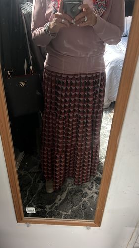 Customer photo review of TIERED SKIRT-WOODROSE BLOCK
