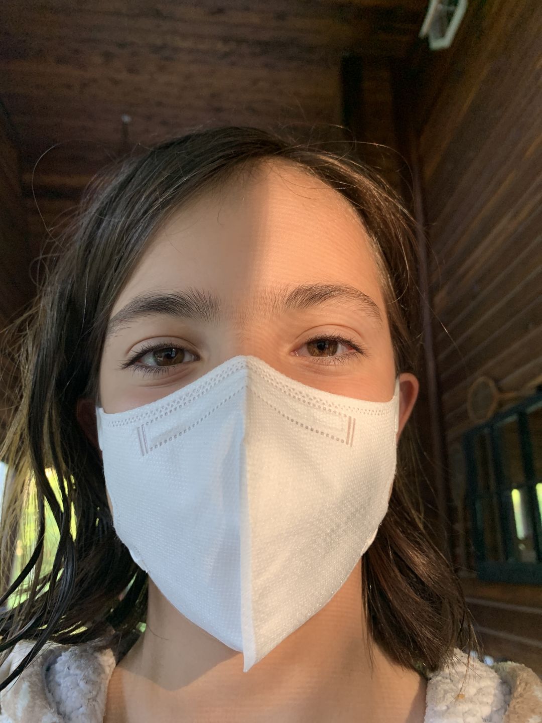 Customer photo review of Kids KN95 Respirator Face Mask Individually Sealed by PPE Supply (Cone Shape)