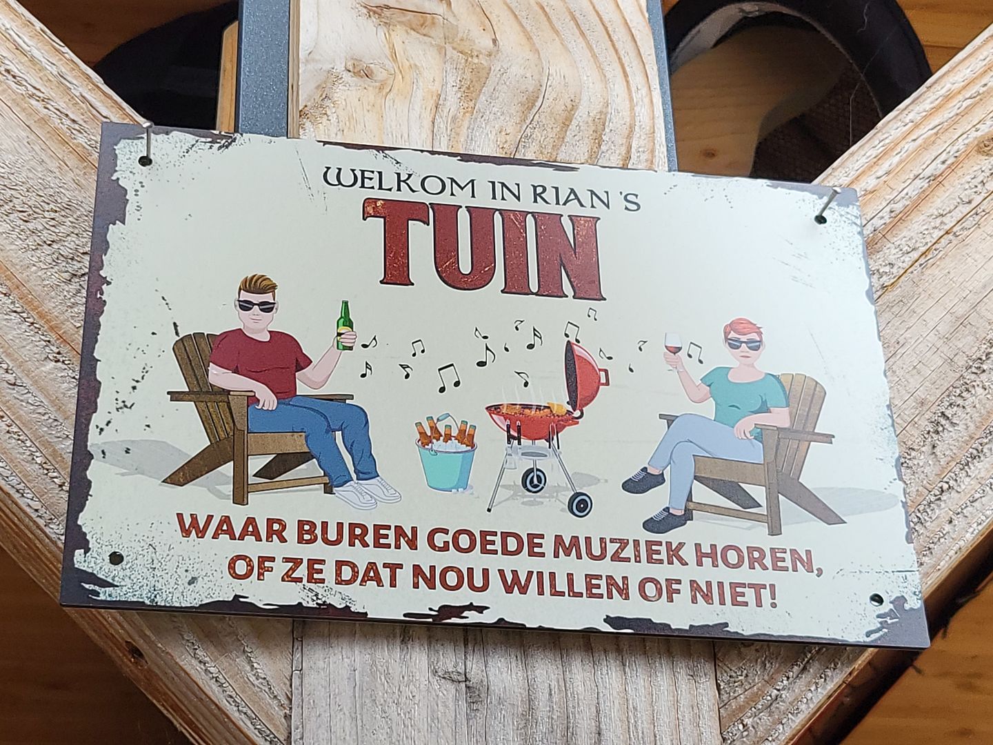 Customer photo review of Onze barbecueplaats - Outdoor Deurbord
