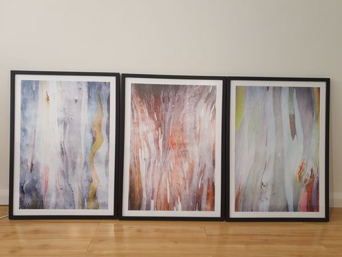 Customer photo review of Eucalyptus Bark - Three Piece Eucalypts Bark Australian Native Print Set