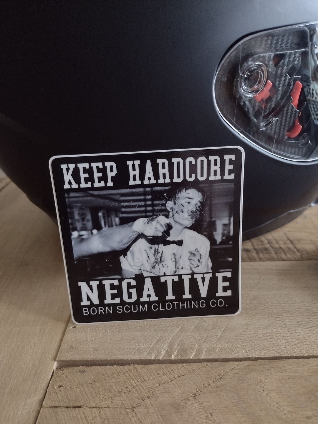 Customer photo review of KEEP HARDCORE NEGATIVE STICKER