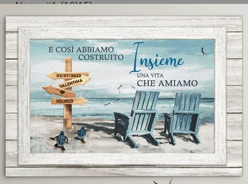 Customer photo review of TELA PERSONALIZZATA "SPIAGGIA DELL'AMORE"