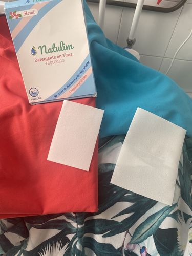 Customer photo review of Eco-Tiras de Detergente 40 lavados Natulim