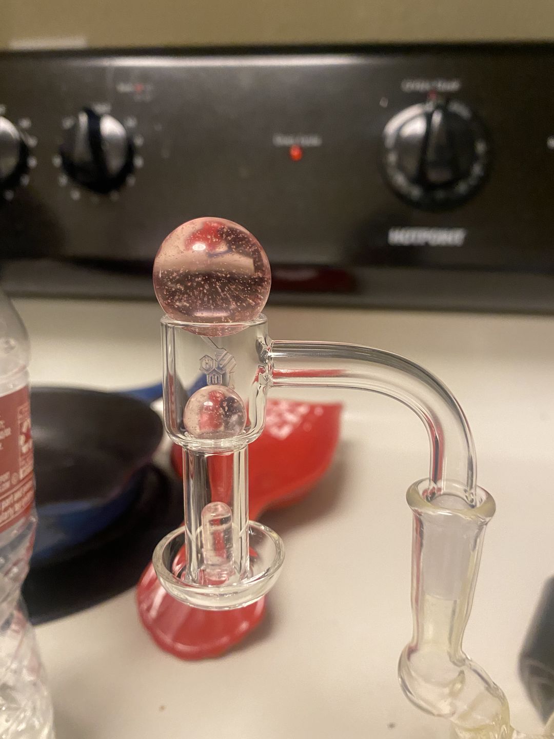 Customer photo review of HONEYSUCKLE BEVEL QUARTZ BANGER - 90° DEGREE | YL