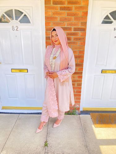 Customer photo review of Desi Posh Pastels Mummy & Me Eid lawn suit Pale Pink