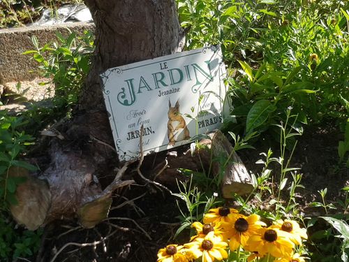 Customer photo review of Joie dans le jardin – Outdoor-Pancarte de porte
