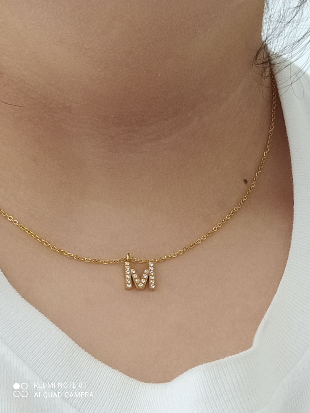 Customer photo review of Filigran Letter Halskette | 18K vergoldet
