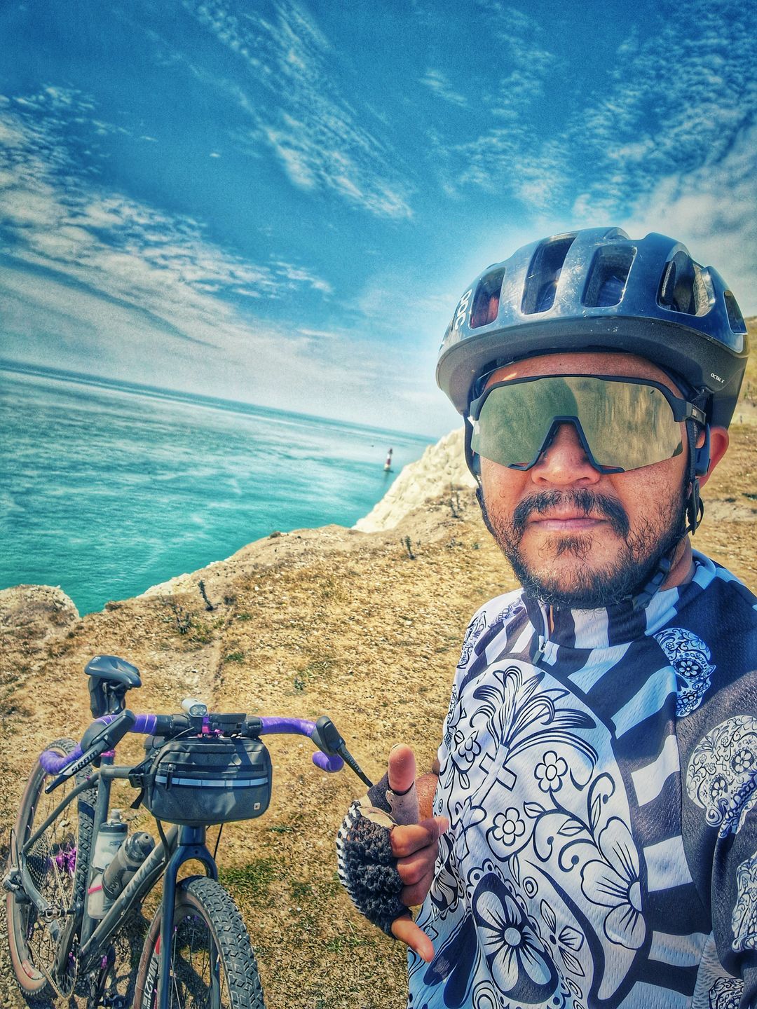 Customer photo review of Day Of The Dead Skull Cycling Jersey