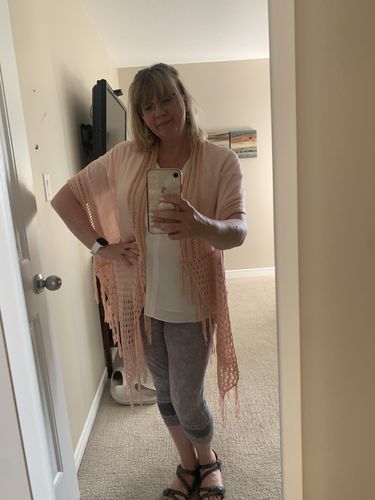 Customer photo review of My Cozy Crochet Cardigan (Blush)