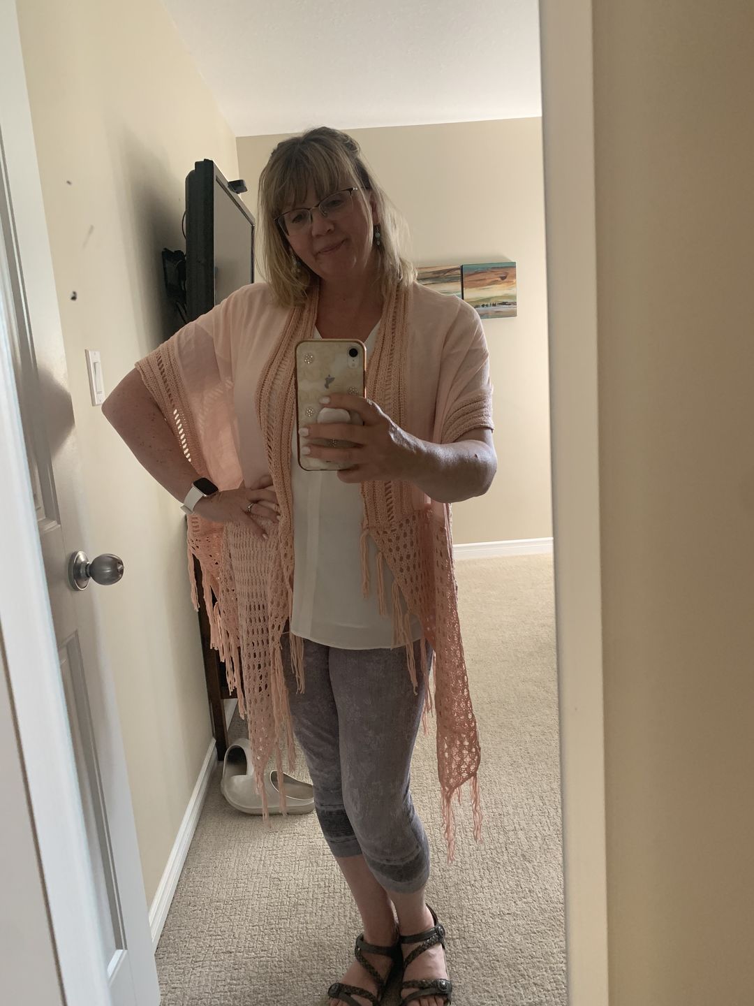 Customer photo review of My Cozy Crochet Cardigan (Blush)