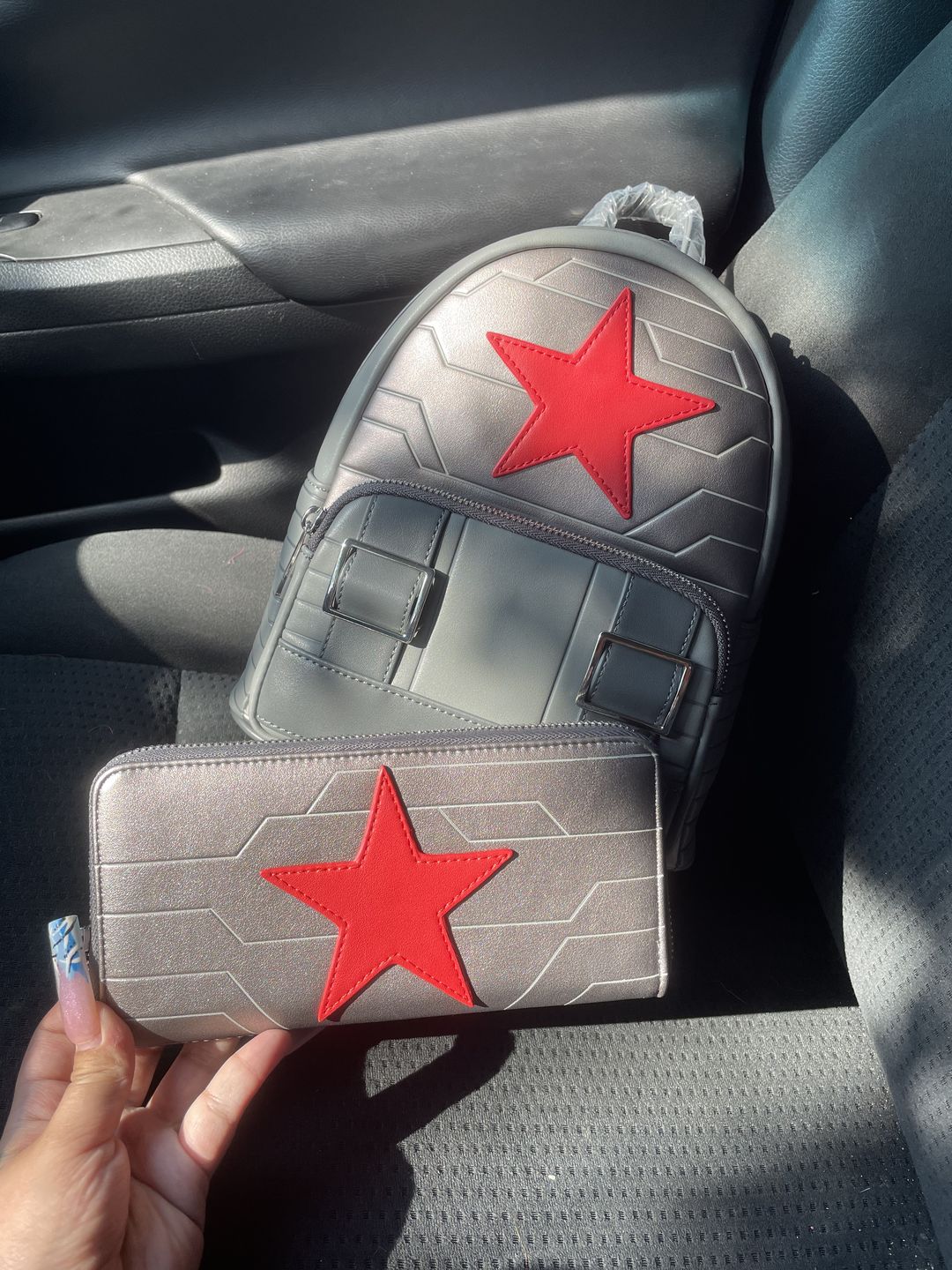 Customer photo review of Loungefly Marvel Winter Soldier Cosplay Zip-Around Wallet