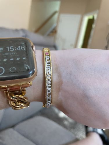 Customer photo review of PERSONALIZED SKINNY CHARM BANGLE ™