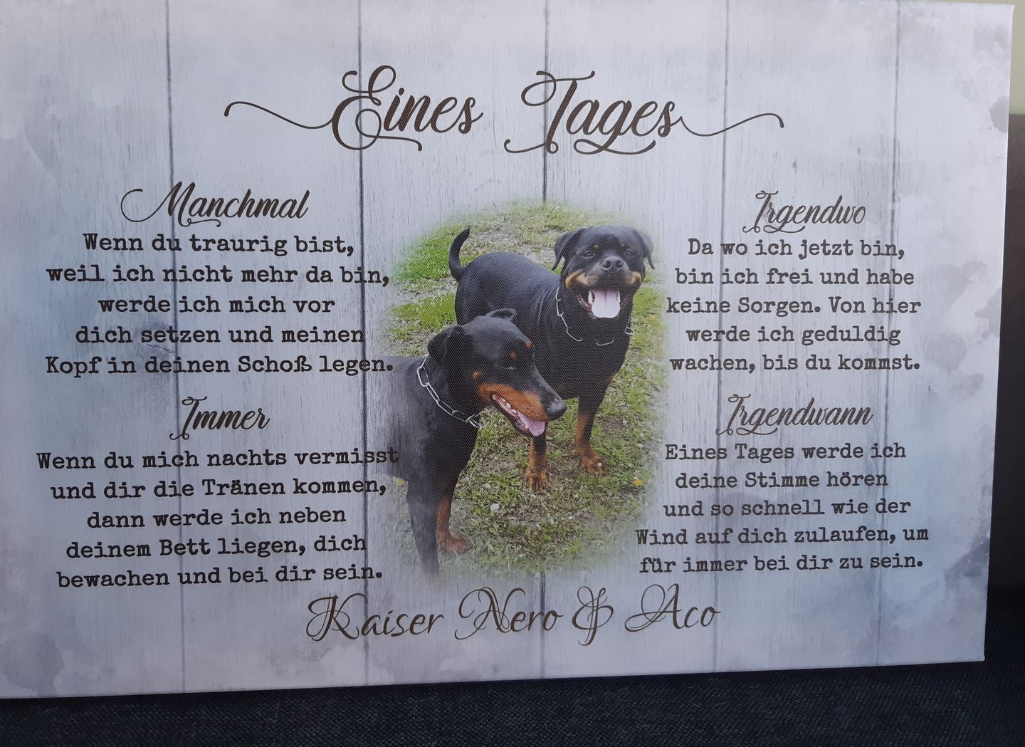 Customer photo review of Eines Tages - Individuelle Leinwand