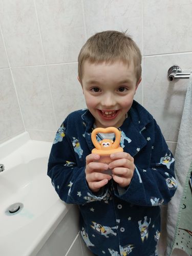 Customer photo review of Monkey U-Shaped Sensory Toothbrush in Case