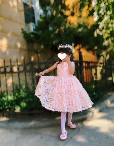 Customer photo review of Flower Elegant Girls Puffy Princess Dress