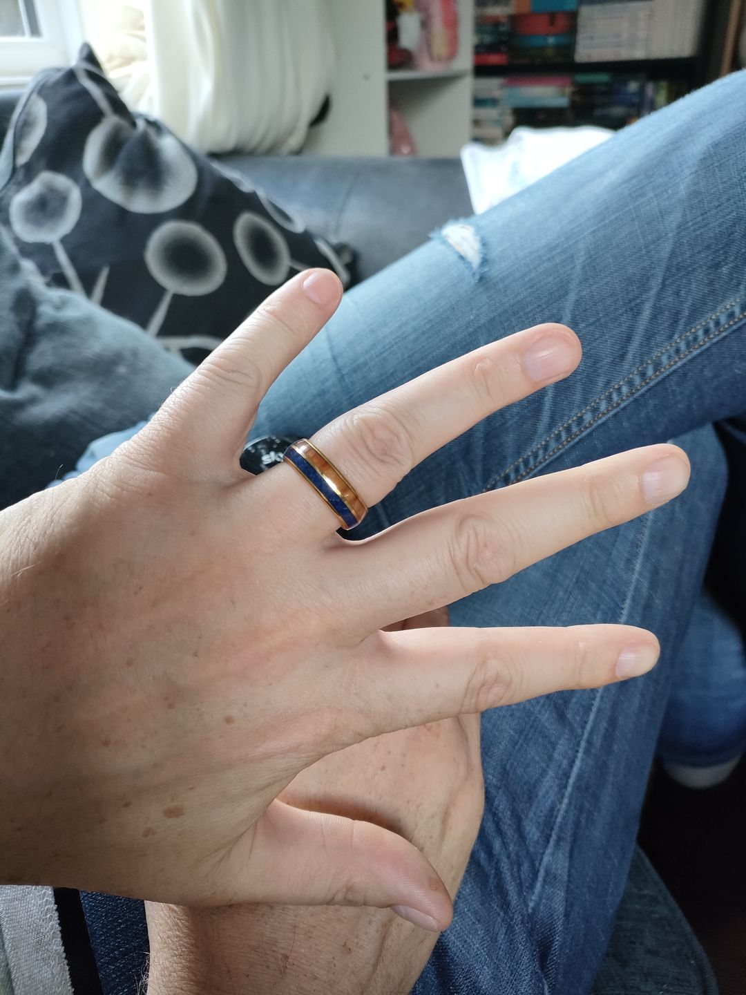 Customer photo review of The Golden Blue 8mm Wonder Ring