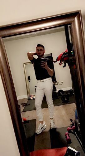 Customer photo review of Mens Underarm Cutout Turtleneck Short Sleeve T-Shirt SKUI92730