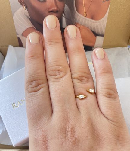 Customer photo review of Cubic Zirconia Teardrop Ring (Gold)
