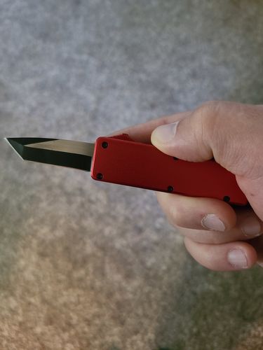 Customer photo review of Dead Pool Tanto Red Mini OTF