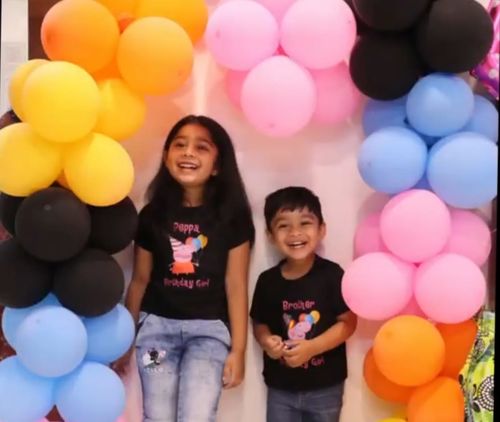 Customer photo review of Theme Pig Matching Birthday Boy Family Tshirts