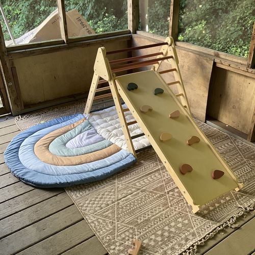 Customer photo review of Large Foldable Climbing Triangle with Ramp - Earth Tone
