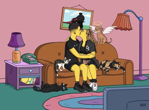 Customer photo review of Caricature cartoon dessinée à la main: Portrait Simpson