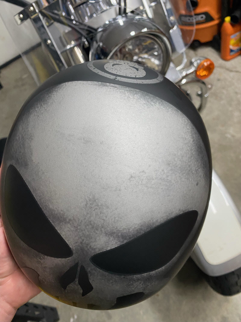 Customer photo review of Smallest Lightest SOA DOT Beanie Helmet / Skull