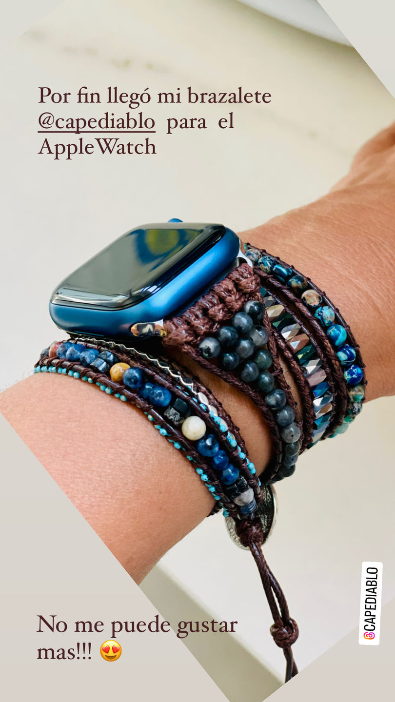 Customer photo review of Serene Ocean Apple Watch Strap