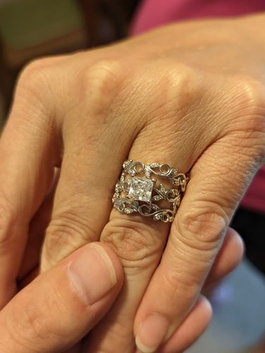 Customer photo review of Leaf Solitaire 1.2ct CZ Ring Set in Sterling Silver