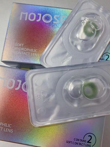 Customer photo review of Magnificent Amazonia Green Colored Contact Lenses