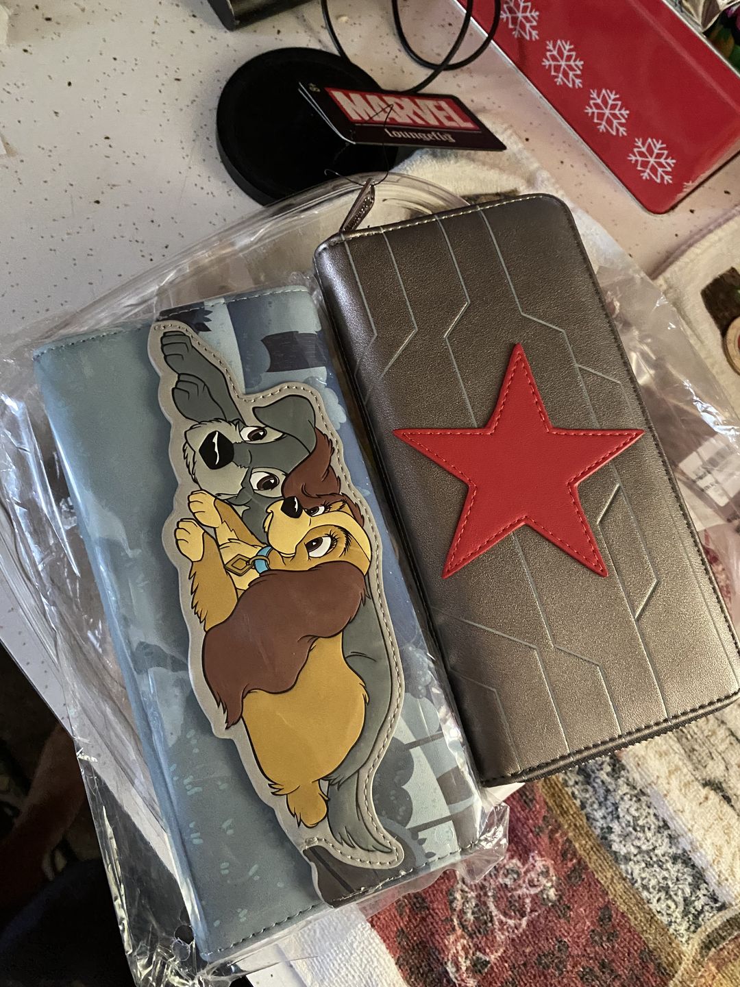 Customer photo review of Loungefly Marvel Winter Soldier Cosplay Zip-Around Wallet